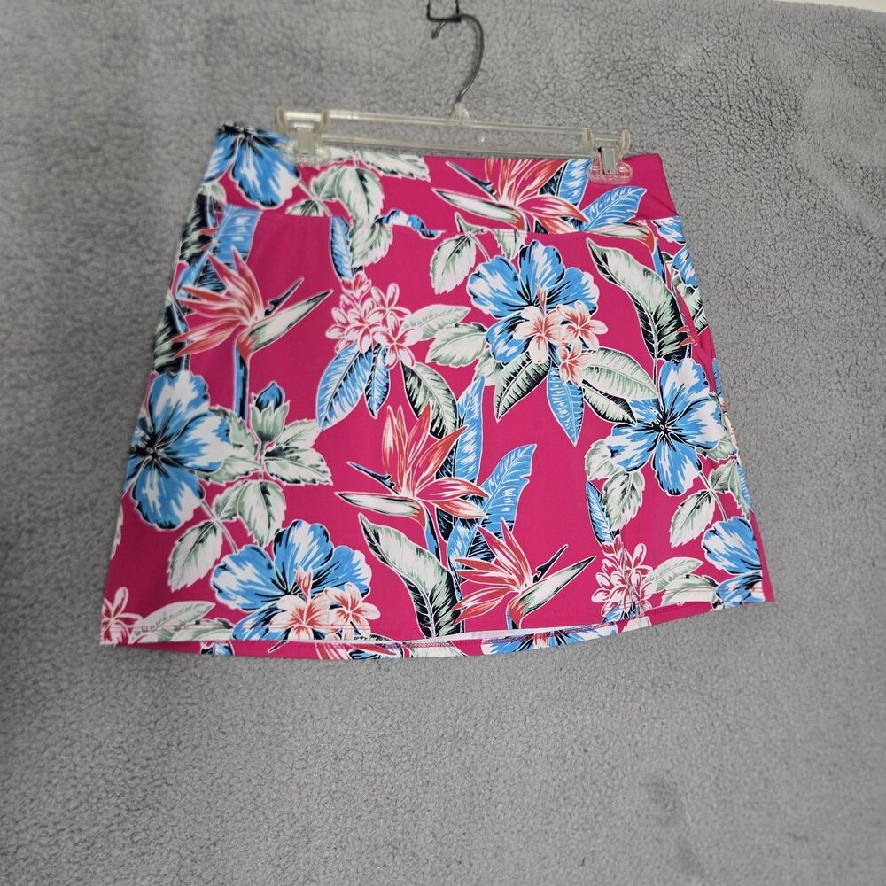 Tommy Bahama Skort M Tropical Pink Floral Hawaiian With Pockets